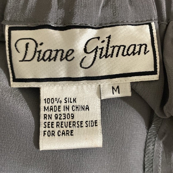 Diane Milgan Gray Pants trouser silk pull on elastic waist lagenlook soft M Y2K - Picture 5 of 7